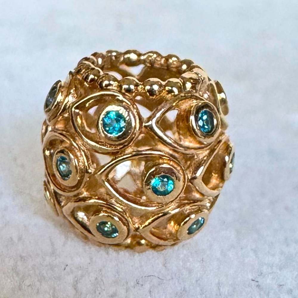 Authentic Pandora Ocean Treasure ALE 585 14K SOLID GOLD SPACER Charm - Picture 2 of 3